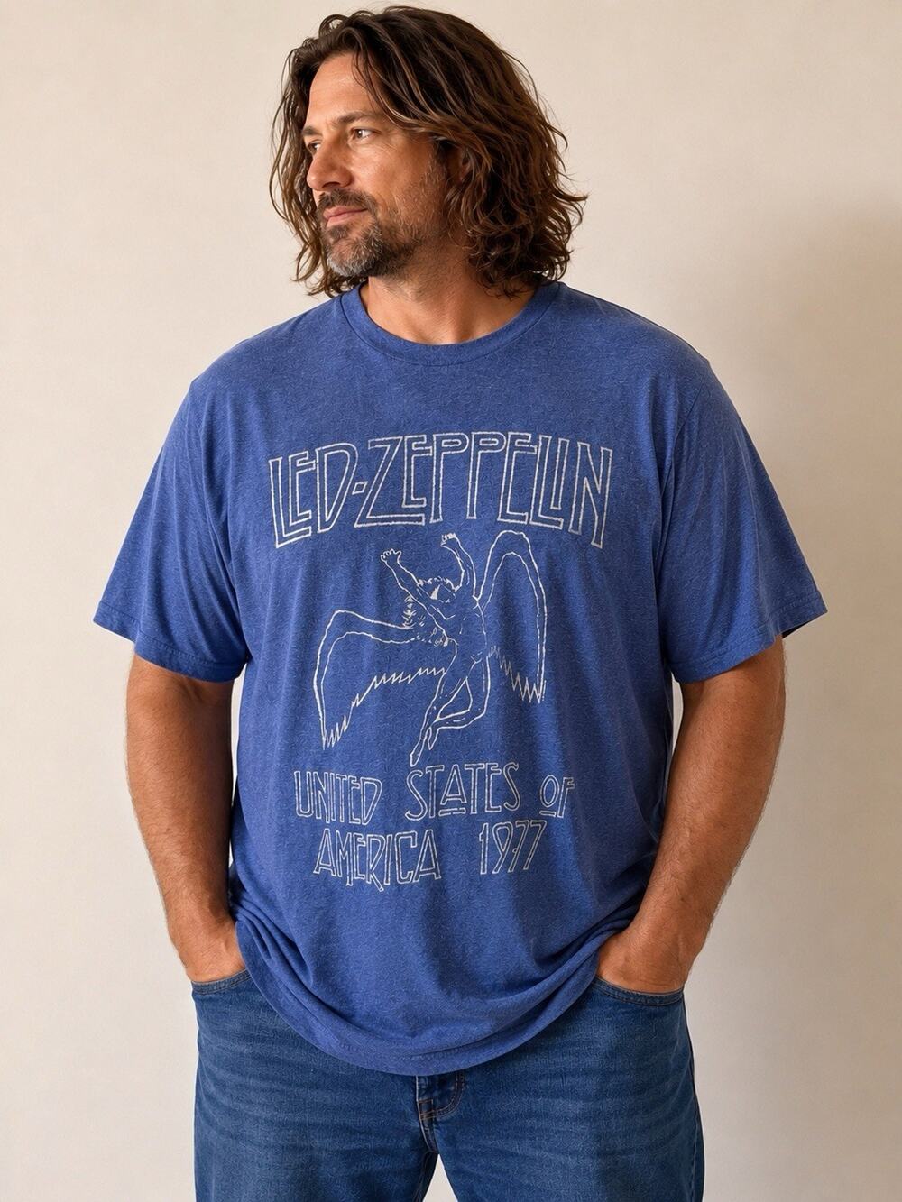 Led Zeppelin 1977 USA Graphic Rock Band T Shirt XL Vintage Ledhead